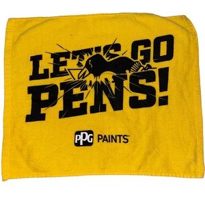Pittsburg Pen’s Hockey Towel Let’s Go Pen’s Gold And Black Fan Towel Hockey Fan